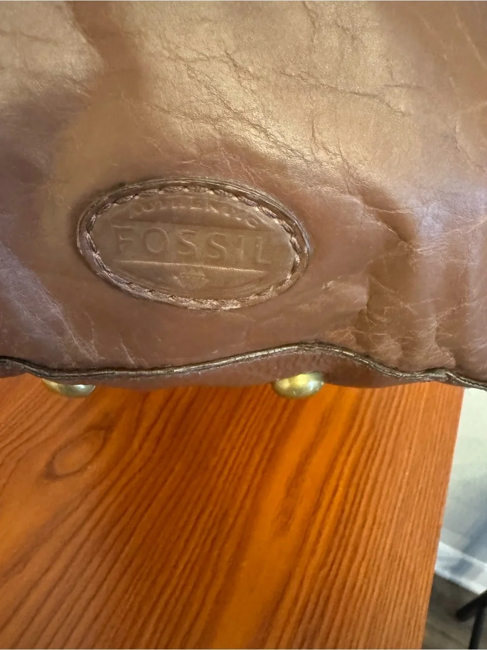 Fossil Brown Leather Duffel Bag